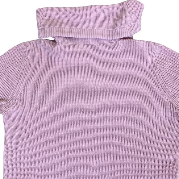 Ralph Lauren LRL Waffle Knit Cowl Neck Casual Sweater Pale Pink Cotton Sz S - Picture 11 of 16